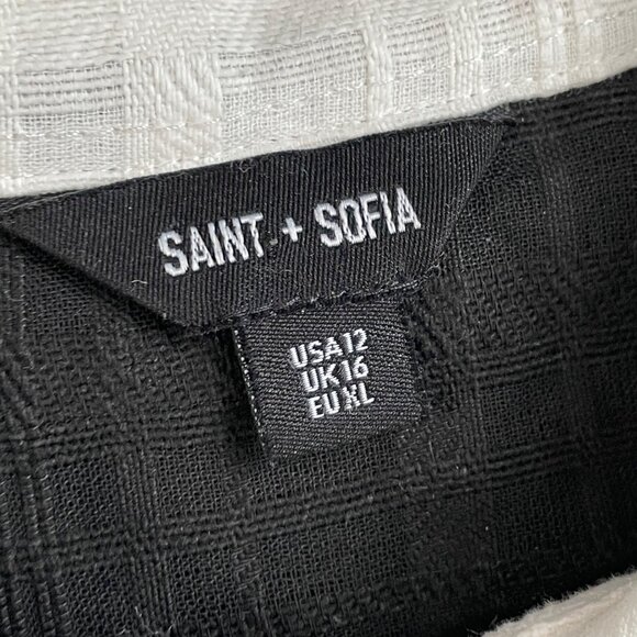 Saint & Sofia Button Down Shirt Long Sleeve Collared Striped Size 12 Minimalist - Picture 3 of 9